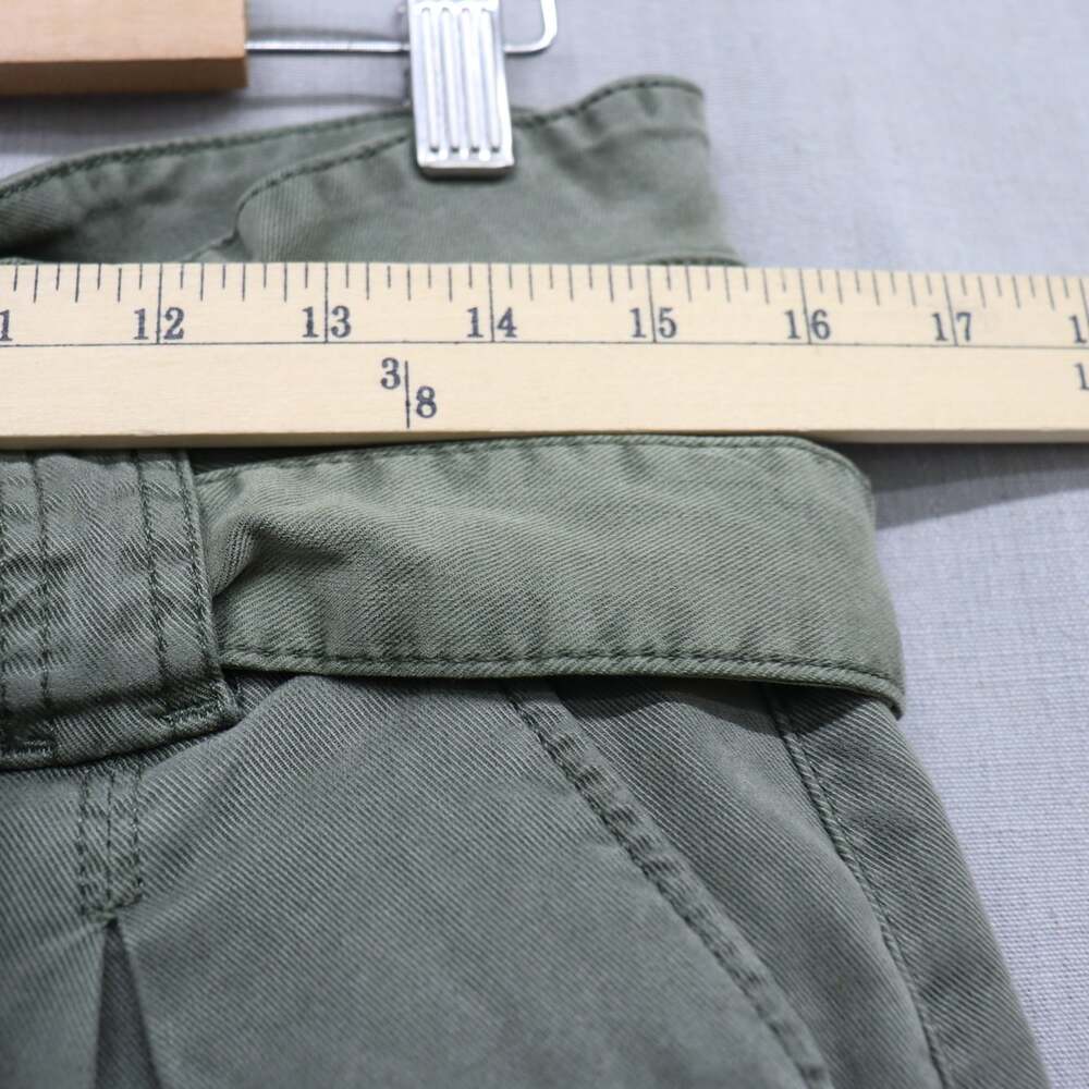 Paige Harper High Rise Paperbag Belted Wide Leg Pants Ivy Green Lyocell Size 31 - Picture 8 of 15